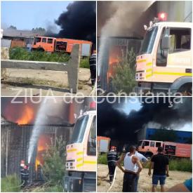 UPDATE 3 Incendiu izbucnit la un depozit de pe strada Interioară. Intervin pompierii (galerie foto + video)               