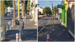 Constănţeanul supărat  Fără număr. Autorităţile au montat nu unul, ci două rânduri de stâlpişori pe strada Poporului!  