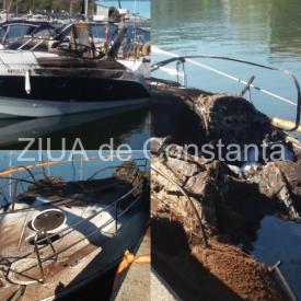 Ce a rămas din iahturile distruse de foc, ieri, în portul Tomis (galerie foto)  
