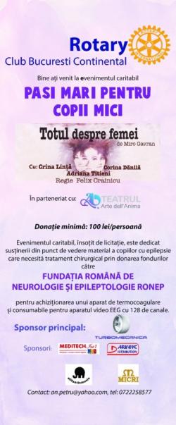 Eveniment caritabil „Pași mari pentru copii mici”, pentru copiii cu epilepsie