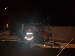 Șenilata de la ISU Galați a sosit la Secția Măcin, pregătită pentru intervenție