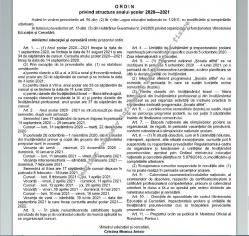 A fost publicat în Monitorul Oficial Ordinul privind structura anului şcolar 2020-2021  