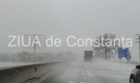 Probleme pe drumul național care leagă Constanța de Valu lui Traian. Se circulă în condiții de iarnă (galerie foto + video)