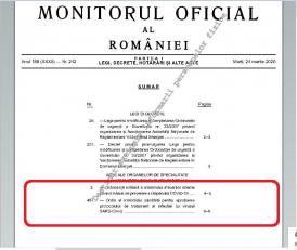 Ordonanţa militară 3 privind măsurile de prevenire a răspândirii COVID-19 a fost publicată în Monitorul Oficial. Text integral 