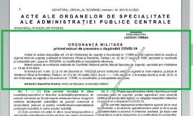 Text integral. A fost publicată Ordonanţa Militară nr. 8 din 09.04.2020 privind măsuri de prevenire a răspândirii COVID-19   
