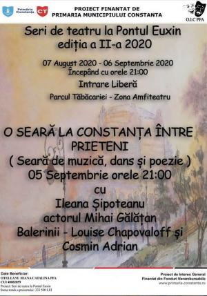 „Procesul” și „O seară la Constanța între prieteni”, sâmbătă, în penultima „Seară de teatru la Pontul Euxin”