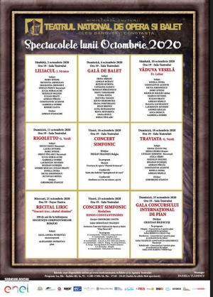 Teatrul Național de Operă și Balet “Oleg Danovski” Agenda de spectacole a lunii octombrie