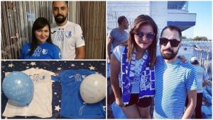 Familia Lavinia şi Ciprian Nichita Surpriză pentru viitorul tătic, fan al FC Farul. „Este băieţel!”, în decor „alb-albastru”