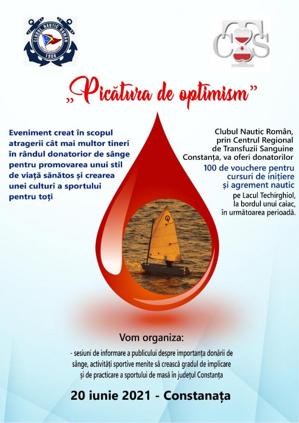 picatura de optimism proiect lansat de clubul nautic roman si centrul regional de transfuzii sanguine picatura de optimism proiect lansat de clubul nautic roman si centrul regional de transfuzii sanguine