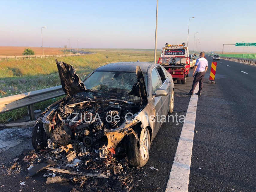 o masina a luat foc pe autostrada a4 752736 o masina a luat foc pe autostrada a4 752736