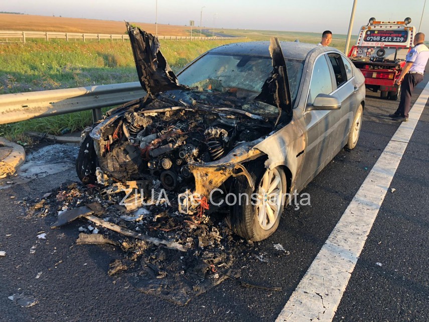 o masina a luat foc pe autostrada a4 752736 o masina a luat foc pe autostrada a4 752736