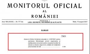 S-a publicat Ordinul ministrului Educației privind concursul pentru funcțiile de director și director adjunct în învățământul preuniversitar de stat