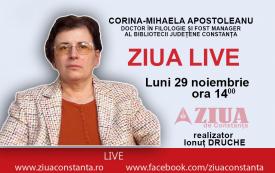 ZIUA LIVE Personalitatea și activitatea filologului Liliana Lazia. Interviu acordat de Corina-Mihaela Apostoleanu, doctor în filologie și fost manager al Bibliotecii Județene Constanța  