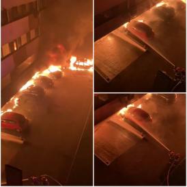 Momente din infernul de pe Grindeanu! Mașinile explodau pe rând (VIDEO)
